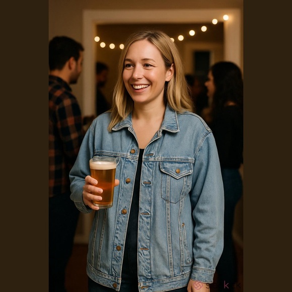 Vintage 90s Daniel Hechter Paris Oversized Denim Jacket Size L - Longline - Picture 14 of 16